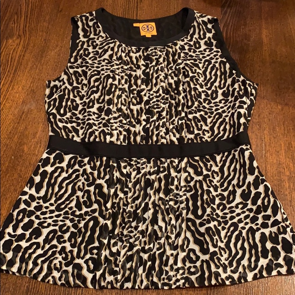 Tory Burch leopard sleeveless blouse